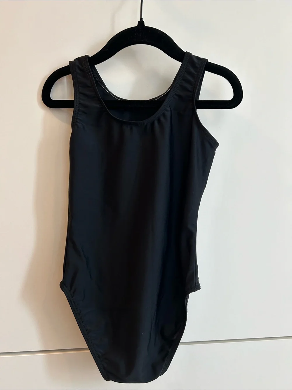 Destira Black Gymnastics or Dance Leotard with Silver Rhinestone Skeleton Design